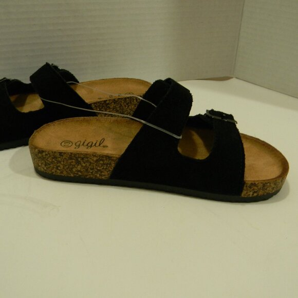 gigil Girls Shoes Size 13 Style Berk 14 Back Slides Slip-Ons Buckles Cork NWOT - Picture 4 of 5